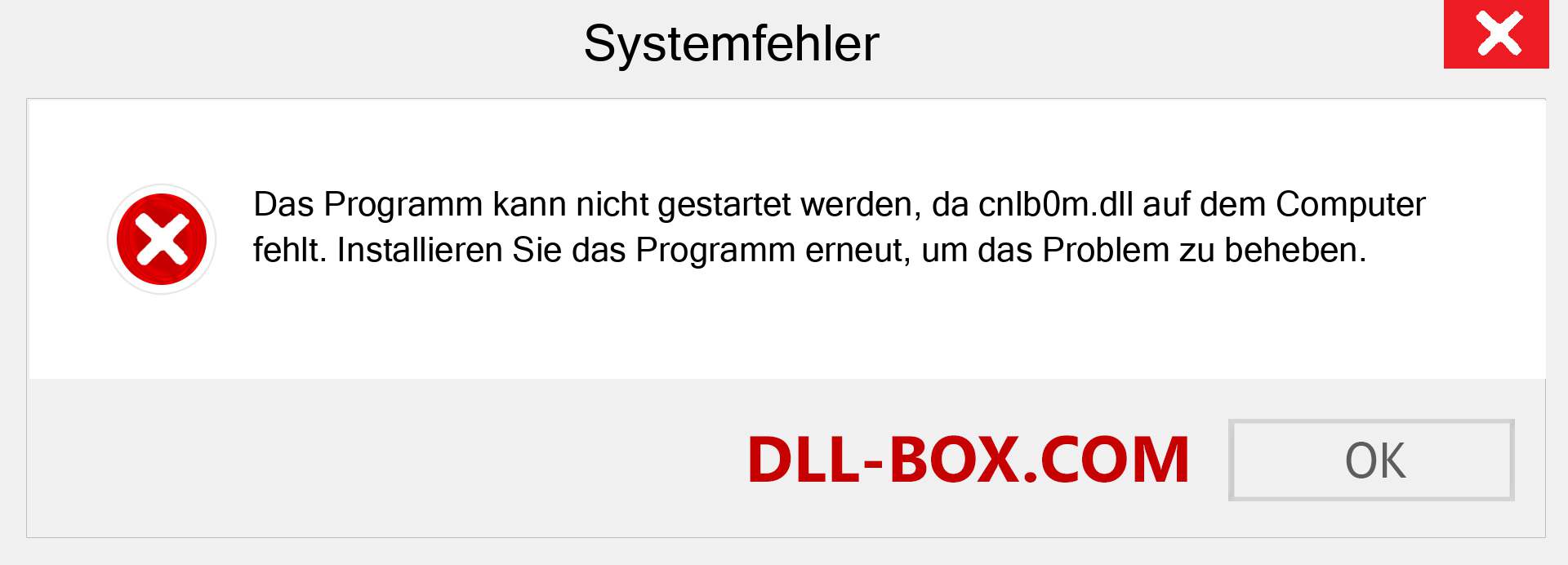 cnlb0m.dll-Datei fehlt?. Download für Windows 7, 8, 10 - Fix cnlb0m dll Missing Error unter Windows, Fotos, Bildern