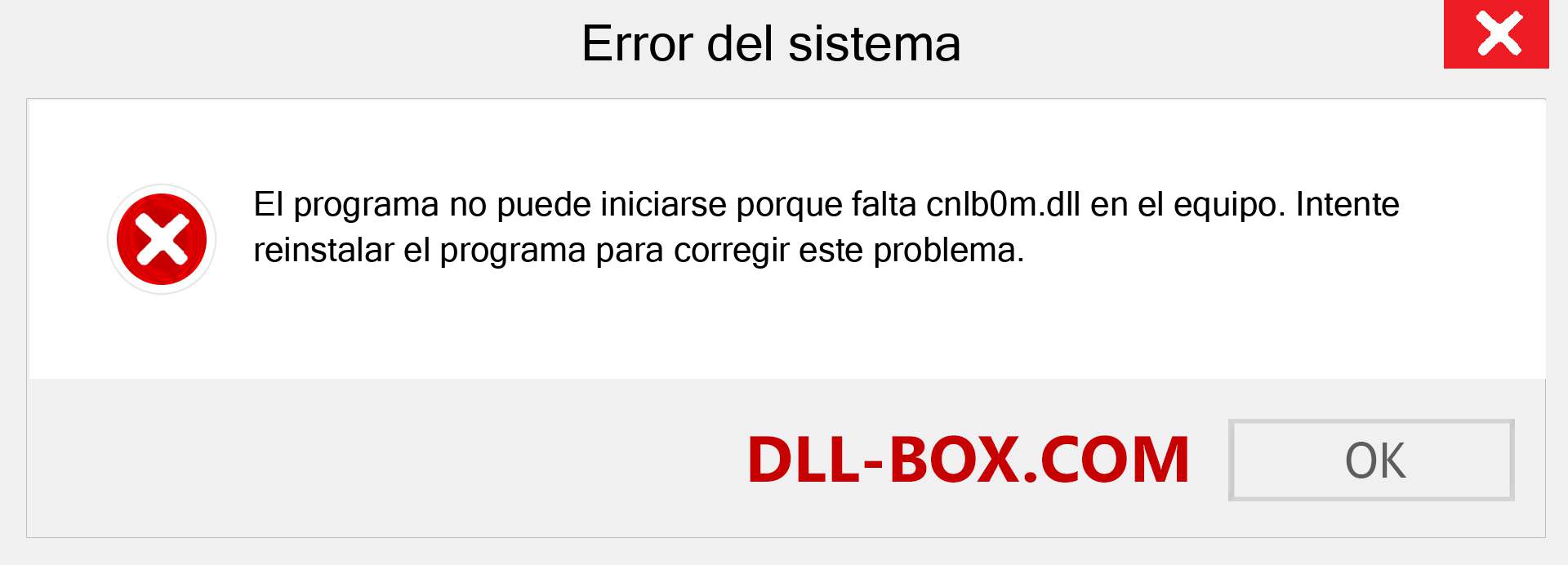 ¿Falta el archivo cnlb0m.dll ?. Descargar para Windows 7, 8, 10 - Corregir cnlb0m dll Missing Error en Windows, fotos, imágenes